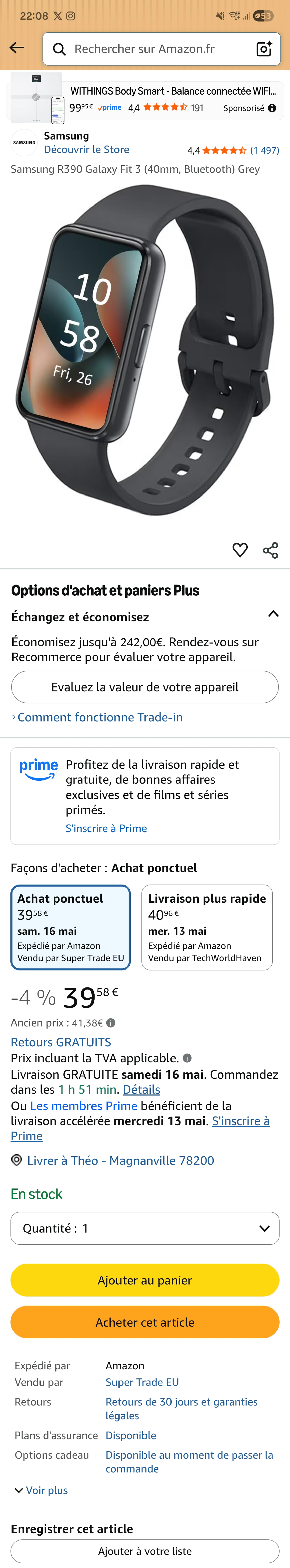 Amazon — fiche produit